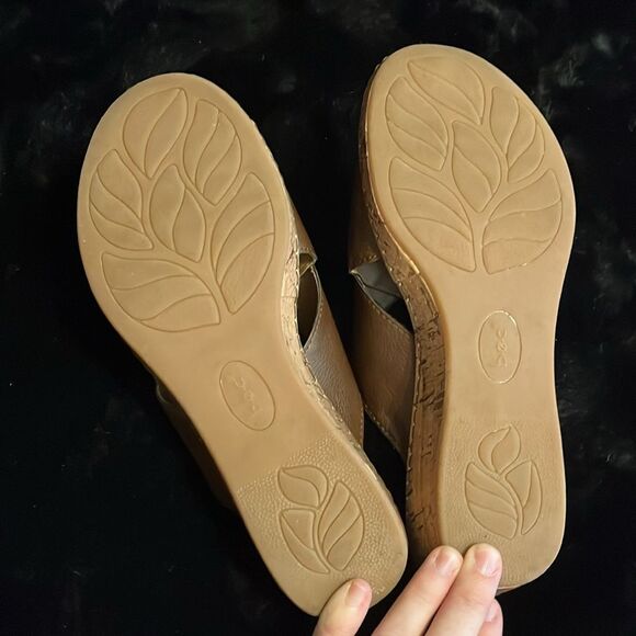 BOC Brown Leather Slide Sandals - Picture 5 of 8